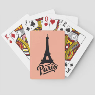 Eiffelturm von Paris (Frankreich) in Schwarz Spielkarten