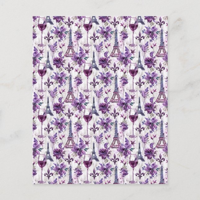 Eiffelturm & Watercolor Scrapbook Papier (Vorderseite)