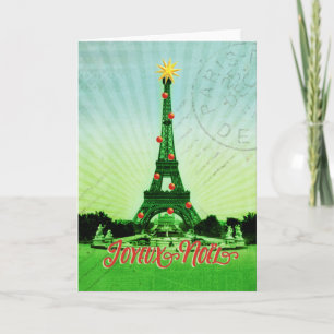 Eiffelturm-Weihnachtscollage Feiertagskarte