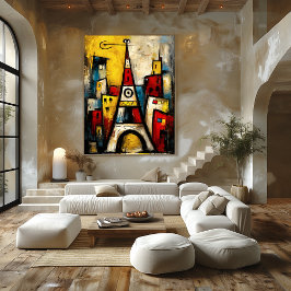 Eiffelturm — zeitgenössischer abstrakter Expressio Poster