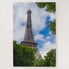 Eiffelturm zwischen blauem Himmel und Bäumen, Pari Puzzle