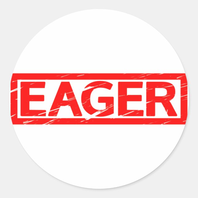 eifrige Briefmarke Runder Aufkleber (Vorderseite)