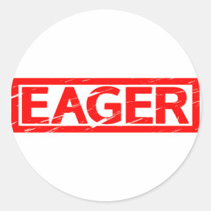 eifrige Briefmarke Runder Aufkleber