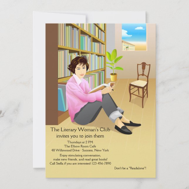 Eifrige Leser-Buchgemeinschaft-Einladung Einladung (Vorderseite)