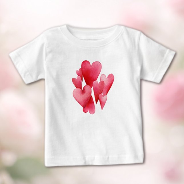 Eifrige rosa Herzen Baby T-shirt (Von Creator hochgeladen)