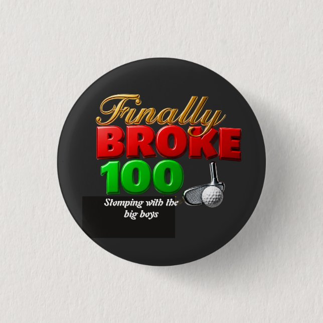 Eifriger Golfer erreicht Sportmeilenstein Button (Vorderseite)
