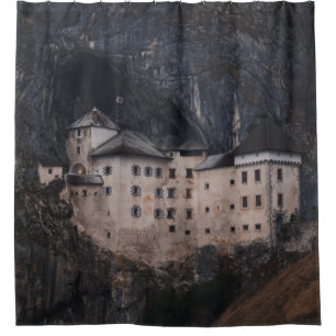 EIGE UND SCHWARZES KONKRETES HAUS DUSCHVORHANG
