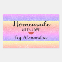 Eigenart mit Liebe Regenbogenschrift Glitzer