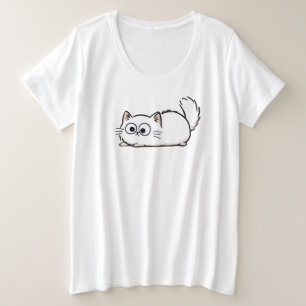 Eigenartige Fluffige Schwanz Katze Große Größe T-Shirt
