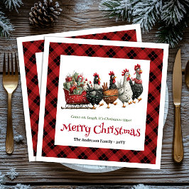Eigenartige Weihnachts-Hühner Serviette benutzerde