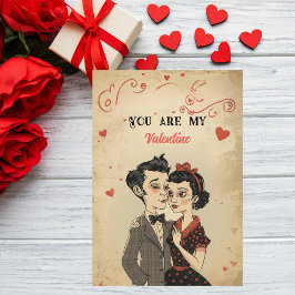Eigenartiger Retro Valentinstag im Vintage-Stil Feiertagskarte
