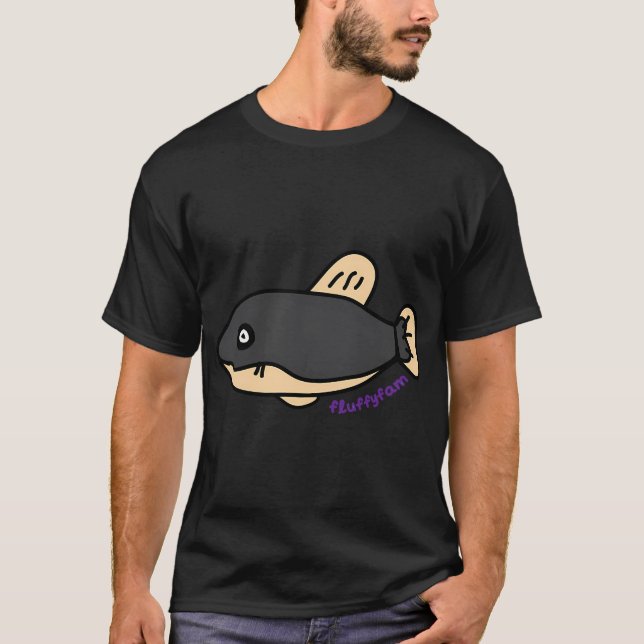 Eigenartiges Fischmuster T-Shirt (Vorderseite)