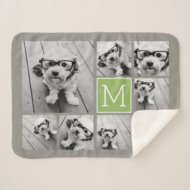 Eigene 8-FotoCollage hinzufügen - COLOR bearbeiten Sherpadecke (Vorderseite (Horizontal))