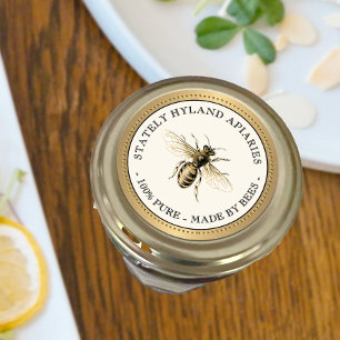 Eigene Apiary Color Biene Ivory Ihr Name hier Runder Aufkleber