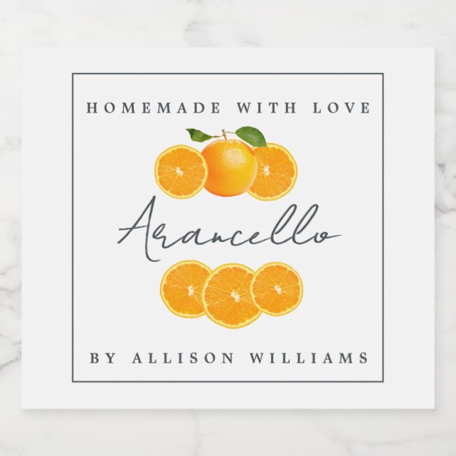 Eigene Arancello-Marke Alkoholflaschenetikett (Einzelnes Label)