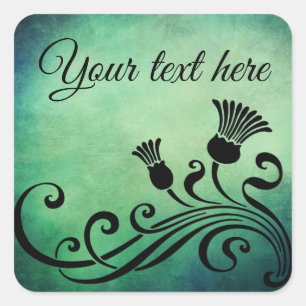 Eigene Art Nouveau-Aufkleber / Etiketten anpassen Quadratischer Aufkleber