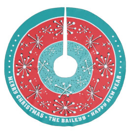 Eigene Atomsputnik Mitte des Jahrhunderts Moderne Polyester Weihnachtsbaumdecke