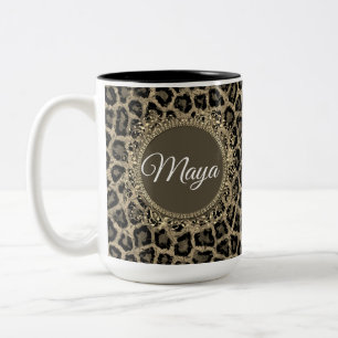 Eigene Außenleoparddrucke Zweifarbige Tasse