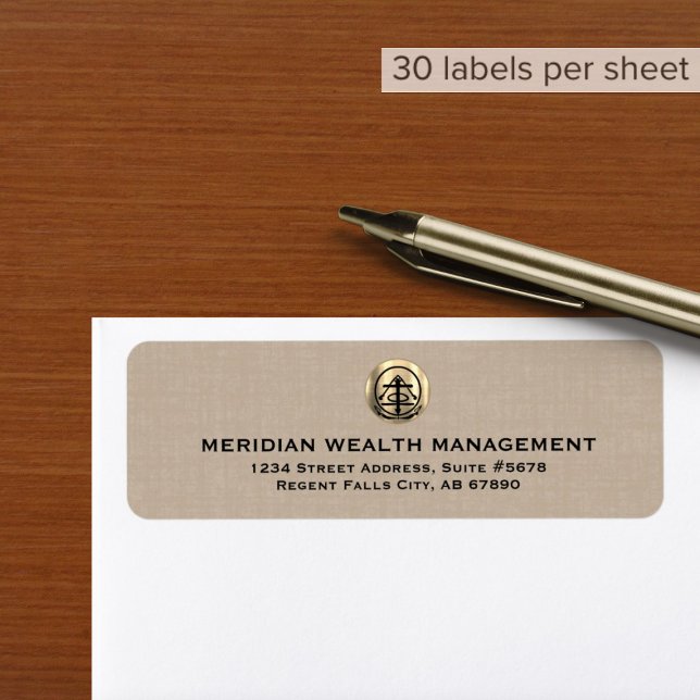 Eigene Beige-Linen-Etiketten für die Print-Adresse (Von Creator hochgeladen)