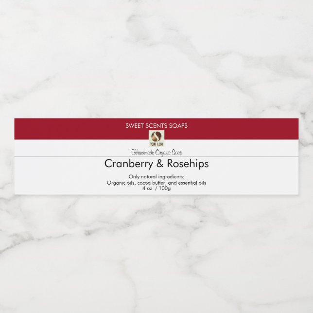 Eigene Beschriftung für das Logo "Red Soap Bar Fla Wasserflaschenetikett (Einzelnes Label)