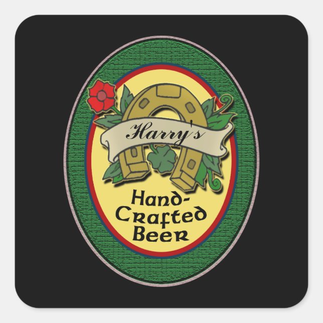 Eigene Biermarken Quadratischer Aufkleber (Vorderseite)