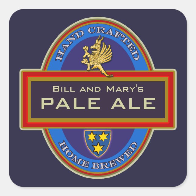 Eigene Biermarken Quadratischer Aufkleber (Vorderseite)