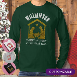 Eigene Christliche Glitzer Weihnachten Weihnachten T-Shirt