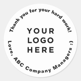Eigene Dankbarkeit für Mitarbeiter Tagesgeschenke Runder Aufkleber