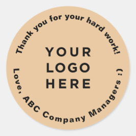 Eigene Dankbarkeit für Mitarbeiter Tagesgeschenke Runder Aufkleber