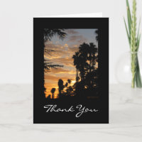 Eigene Dankeschön Palm Tree Sunset Art Card
