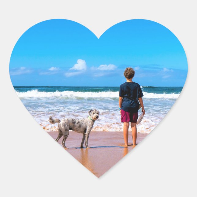 Eigene Design-Fotos für benutzerdefinierte Fotos Herz-Aufkleber (Vorderseite)