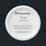 Eigene Donuts mit Liebe ergänzen Text-Website Pappteller<br><div class="desc">Entwurf</div>