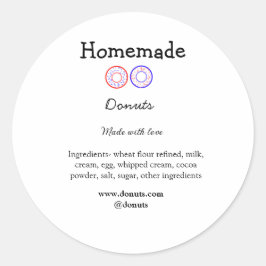Eigene Donuts mit Liebe ergänzen Text-Website Runder Aufkleber