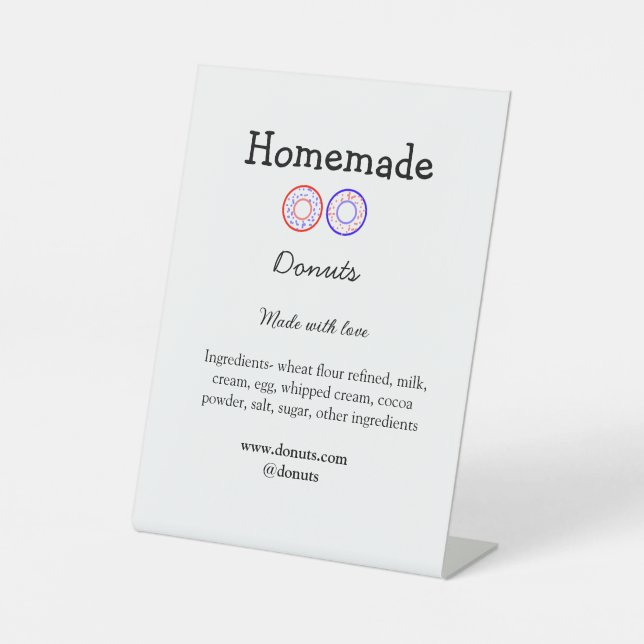 Eigene Donuts mit Liebe ergänzen Text-Website Sockelschild (Vorderseite)