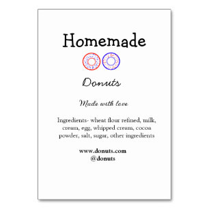Eigene Donuts mit Liebe ergänzen Text-Website Tischnummer