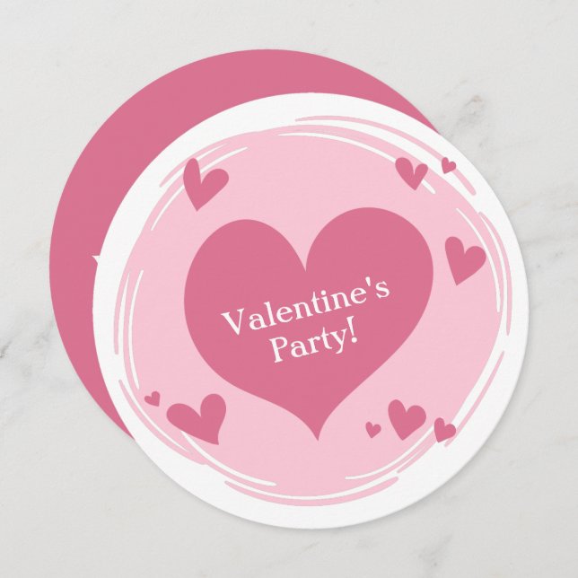 Eigene Einladungen für Ihren Text im Herzen (Vorne/Hinten)