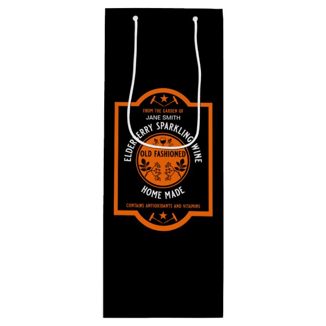 Eigene Elderberry Sparkling Geschenktüte Für Weinflaschen (Vorderseite)