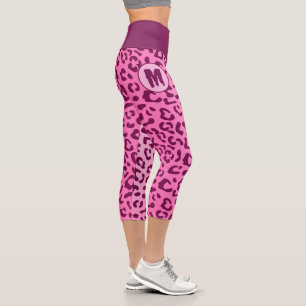 Eigene Erstmalige Rosa Leopard-Printwerbung Capri Leggings