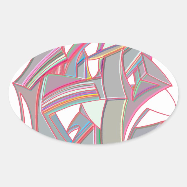 Eigene Farbe Ovaler Aufkleber (Vorderseite)