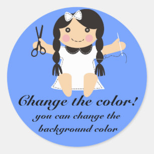 Eigene Farbnähte für die Segel-Puppe Runder Aufkleber