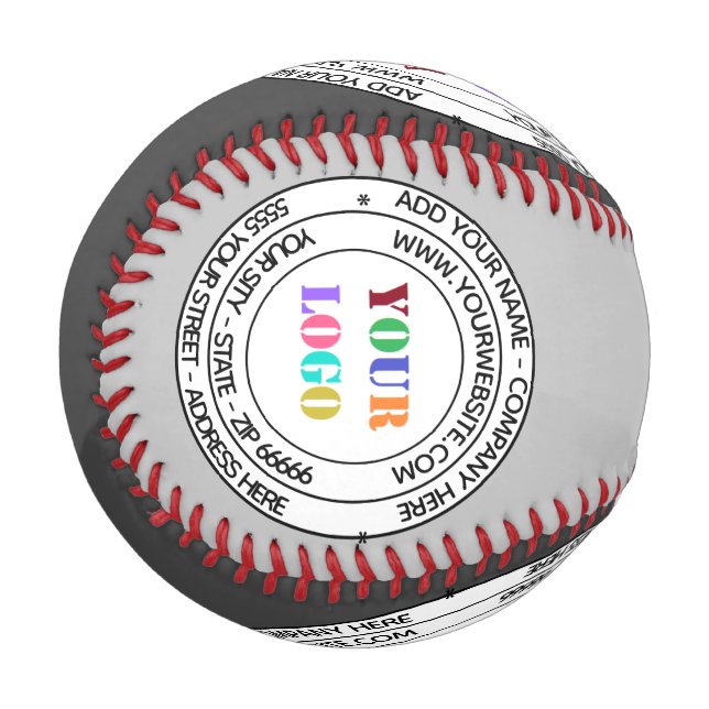 Eigene Firmenlogo Text Info Baseball-Geschenk Baseball (Vorderseite Links)
