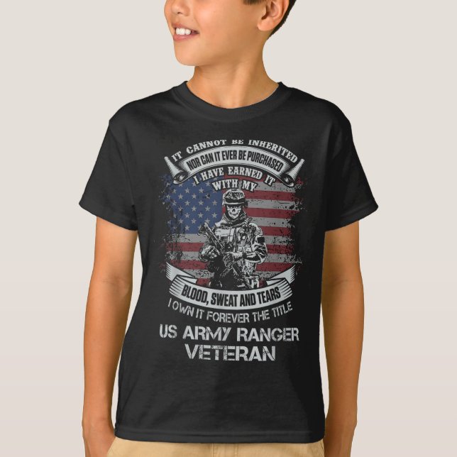 Eigene Forellen Der Titel US Army Ranger Veteran P T-Shirt (Vorderseite)
