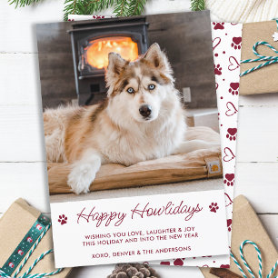 Eigene Foto-Happy Holidays vom Hund Feiertagskarte