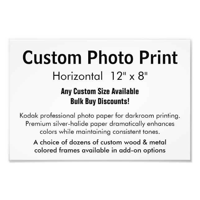 Eigene Foto-Print - Horizontal 12" x 8" Fotodruck (Vorne)