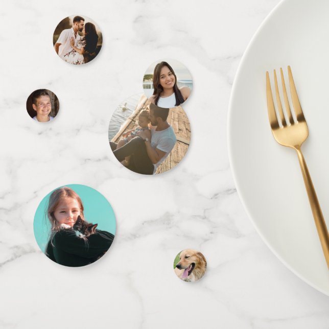 Eigene Fotos mit benutzerdefinierter großer Tabell Konfetti (Gruppe)