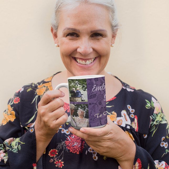 Eigene Geschenke für ältere Eltern - Violett für P Tasse (Custom Gifts for Older Parents Couples Violet Mug)