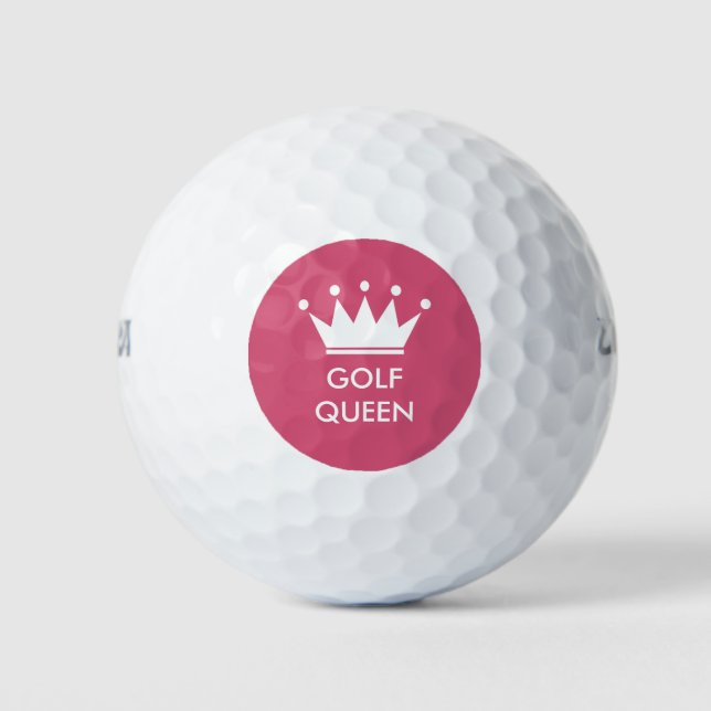 Eigene Golfbälle mit rosa Prinzessenkrone (Vorderseite)