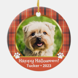 Eigene Halloween Foto Name Jahr Haustier-Ornament Keramik Ornament