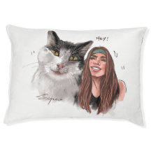 Eigene Hand - Gezeichnet Katze und menschliches Ki