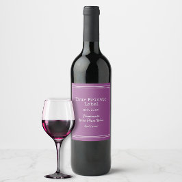 Eigene hausgemachte Wildpflanze Wein Weinetikett
